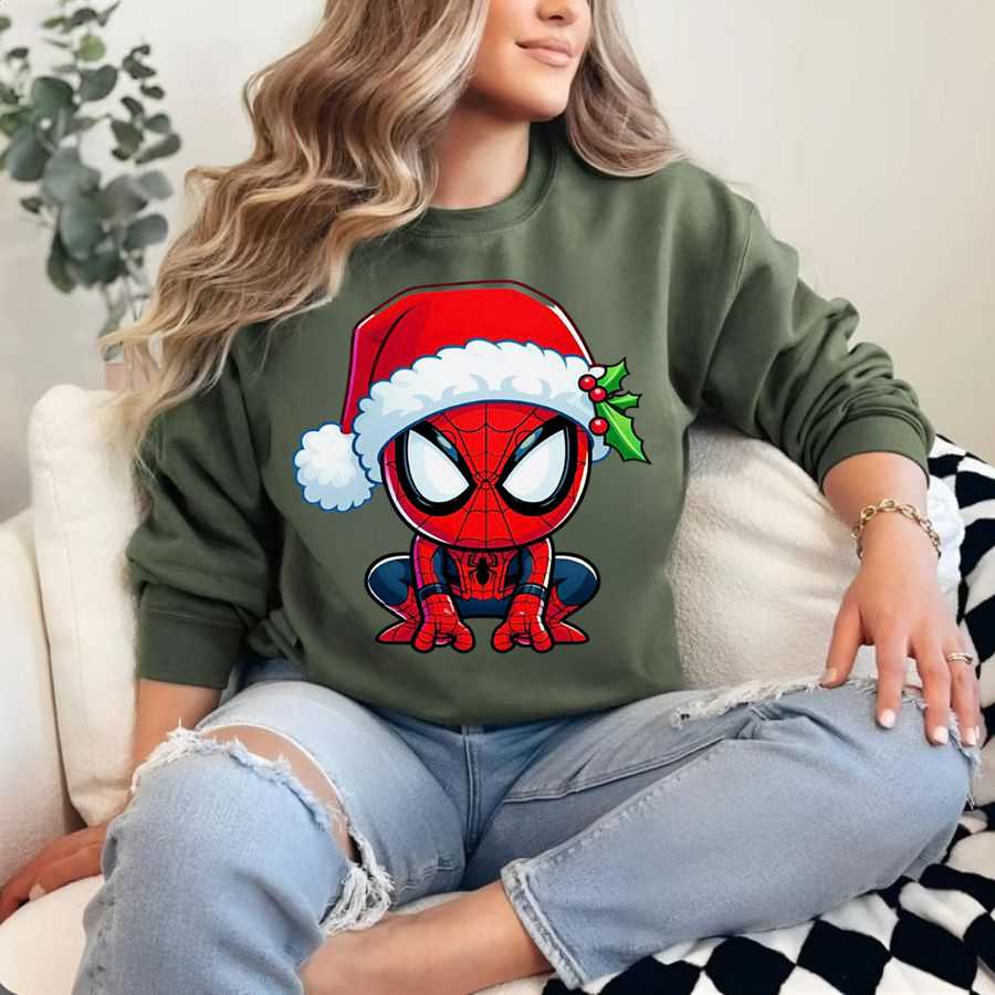 Cute Chibi Spider-Man Christmas Santa Gear Sweatshirt